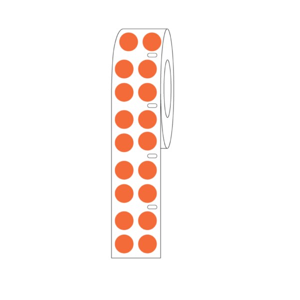 Dir.Thermal Cryo 9.5mm Dots for 1.5ml Tubes/Vials Orange Roll Form